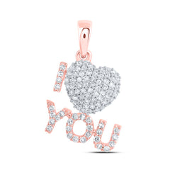 1/3CTW - DIA NK GIFT "I LOVE YOU" HEART PENDANT