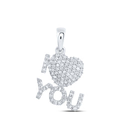 1/3CTW - DIA NK GIFT "I LOVE YOU" HEART PENDANT