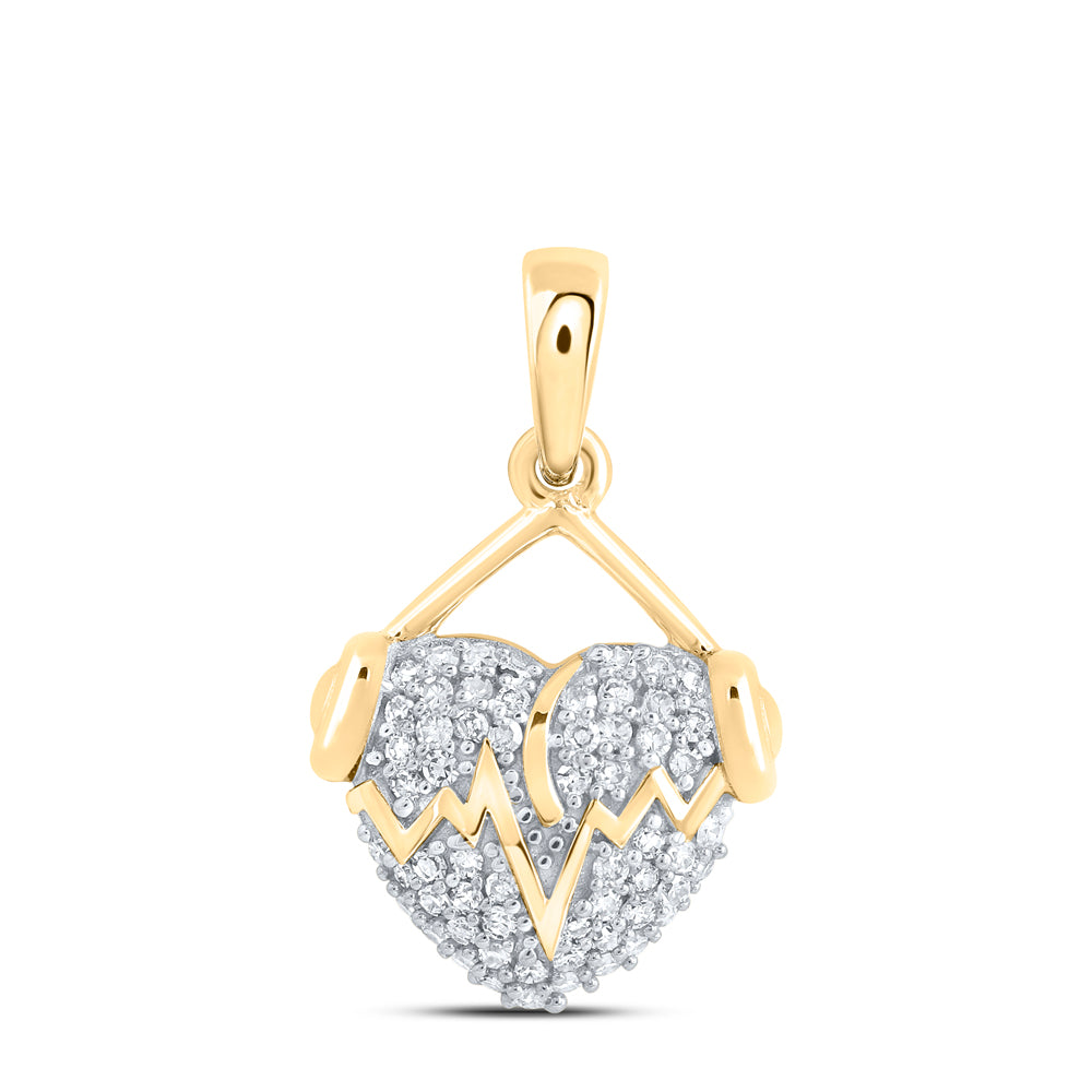 1/5CTW - DIA NK GIFT HEART BEAT HEADPHONE HEART PENDANT