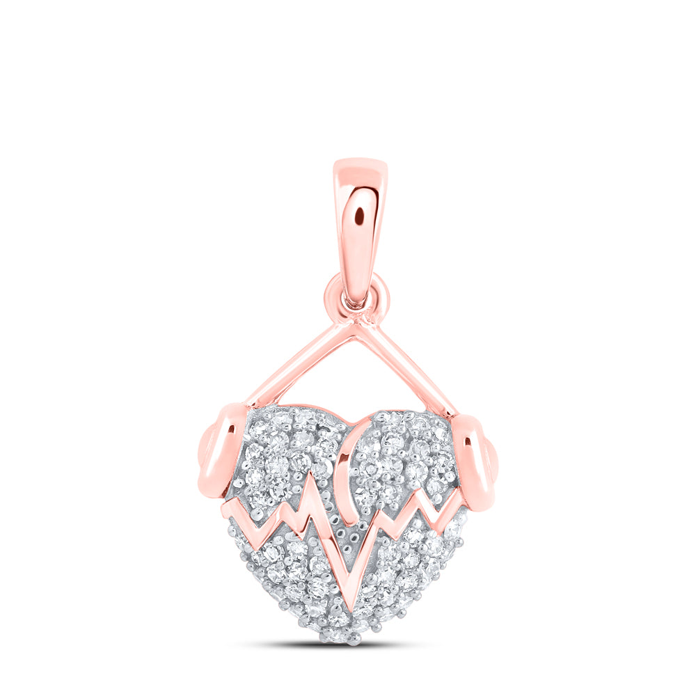 1/5CTW - DIA NK GIFT HEART BEAT HEADPHONE HEART PENDANT