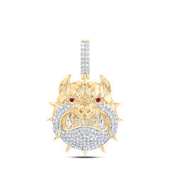 5/8CTW- DIA NK BULL DOG MENS CHARM