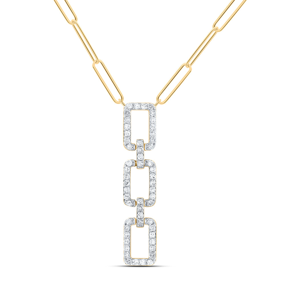 10K Yellow Gold 1/4 CTW-Natural Diamond Fashion Necklace (18-Inch ) 3.61 Gram