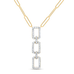 10K Yellow Gold 1/4 CTW-Natural Diamond Fashion Necklace (18-Inch ) 3.61 Gram