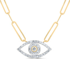 1/4CTW-DIA NK EVIL EYE FASHION NECKLACE (18-INCH)