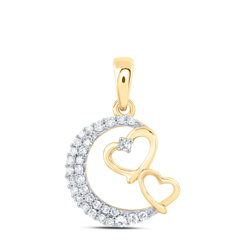 1/8CTW-DIA NK GIFT MOON STAR HEART PENDANT