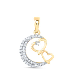 1/8CTW-DIA NK GIFT MOON STAR HEART PENDANT