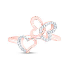 1/10CTW-DIA NK GIFT BUTTERFLY HEART RING