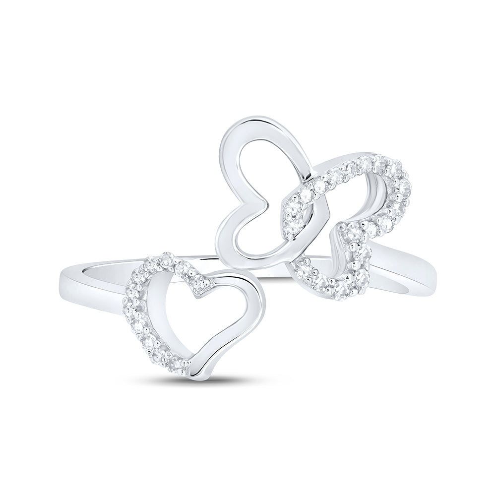 1/10CTW-DIA NK GIFT BUTTERFLY HEART RING