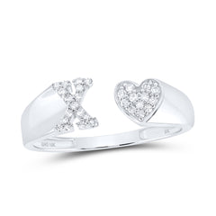 1/8CTW-DIA NK GIFT INITIAL "X" LADIES HEART RING