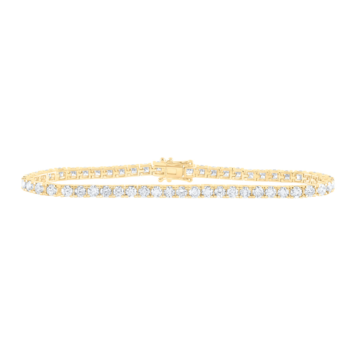 14K Yellow Gold 6 CTW-Natural Diamond Tennis Bracelet(7 Inch ) 10.82 Gram