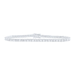 14K White Gold 6 CTW-Natural Diamond Tennis Bracelet(7 Inch ) 10.98 Gram