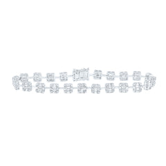 14K White Gold 3 1/2 CTW-Natural Diamond Baguette Fashion Bracelet (7 Inch ) 6.96 Gram