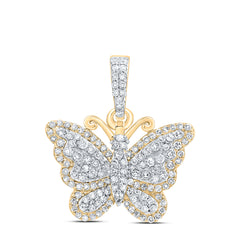 3/8CTW-DIA NK BUTTERFLY FASHION PENDANT
