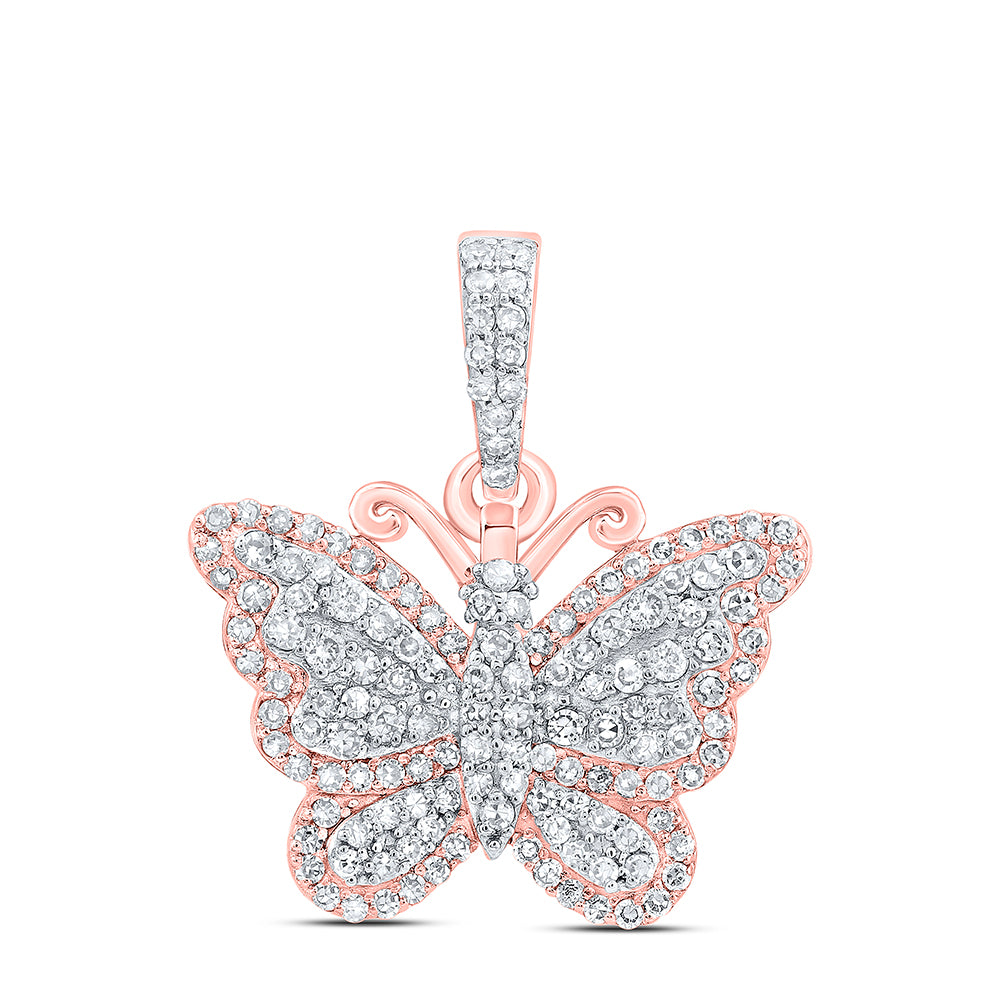 3/8CTW-DIA NK BUTTERFLY FASHION PENDANT