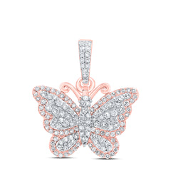 3/8CTW-DIA NK BUTTERFLY FASHION PENDANT