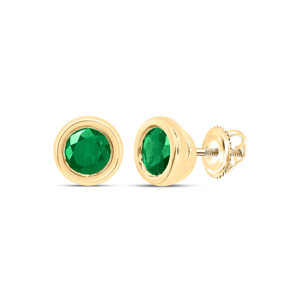 4 MM-DIA EM-RD NAT GEM ROUND STUD EARRING