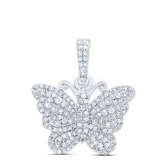 3/8CTW-DIA NK BUTTERFLY FASHION PENDANT