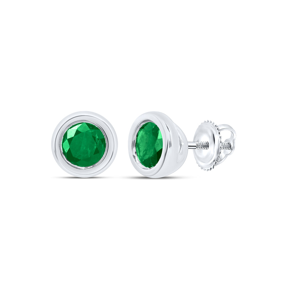 4 MM-DIA EM-RD NAT GEM ROUND STUD EARRING
