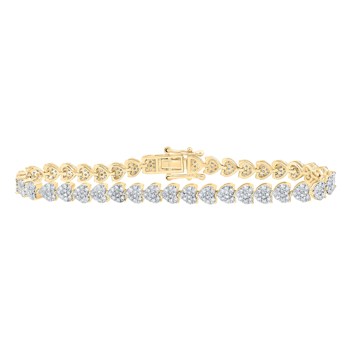 2 5/8CTW-DIA NK HEART SHAPE FASHION BRACELET (7 INCH)