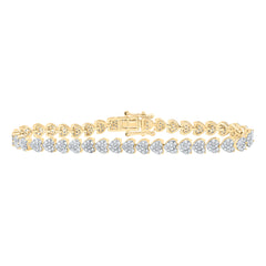 2 5/8CTW-DIA NK HEART SHAPE FASHION BRACELET (7 INCH)