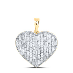 5/8CTW-DIA CN BAGUETTE FASHION HEART PENDANT