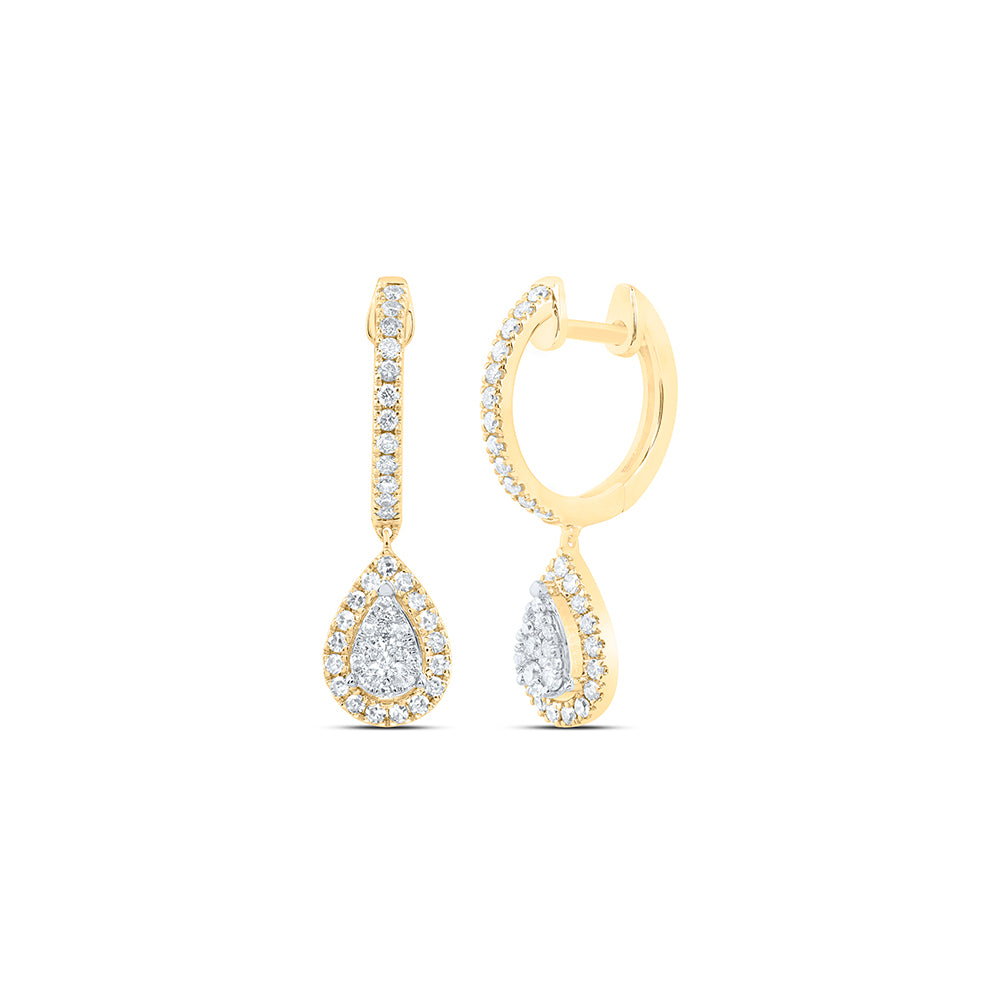 1/2CTW-DIA NK FASHION  PEAR HOOPS EARRING