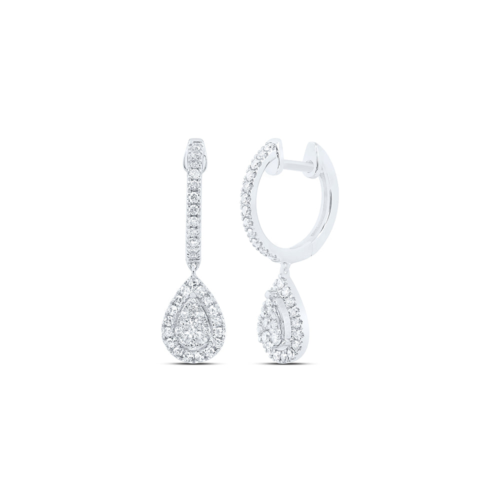 1/2CTW-DIA NK FASHION  PEAR HOOPS EARRING