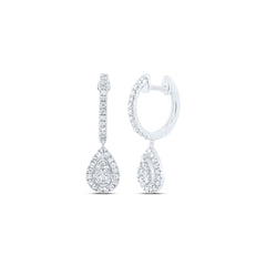 1/2CTW-DIA NK FASHION  PEAR HOOPS EARRING