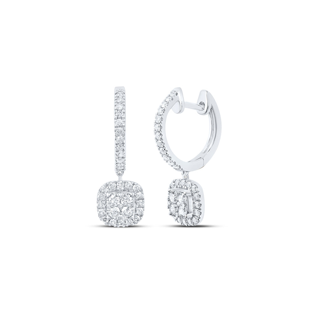 1/2CTW-DIA NK CUSHION SHAPE FASHION HOOPS EARRING