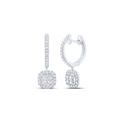 1/2CTW-DIA NK CUSHION SHAPE FASHION HOOPS EARRING
