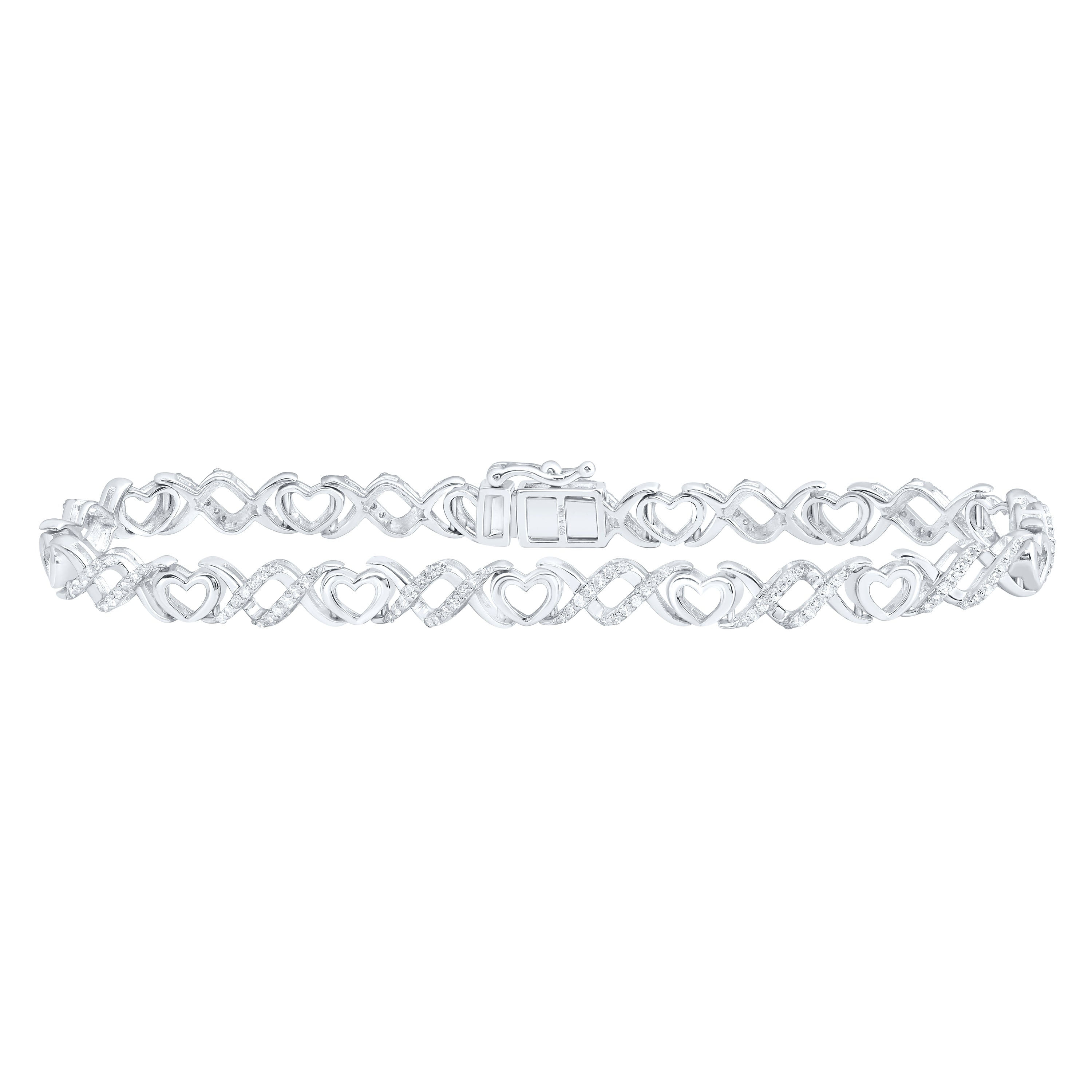 3/4CTW-DIA P1 GIFT HEART BRACELET (7 INCH)
