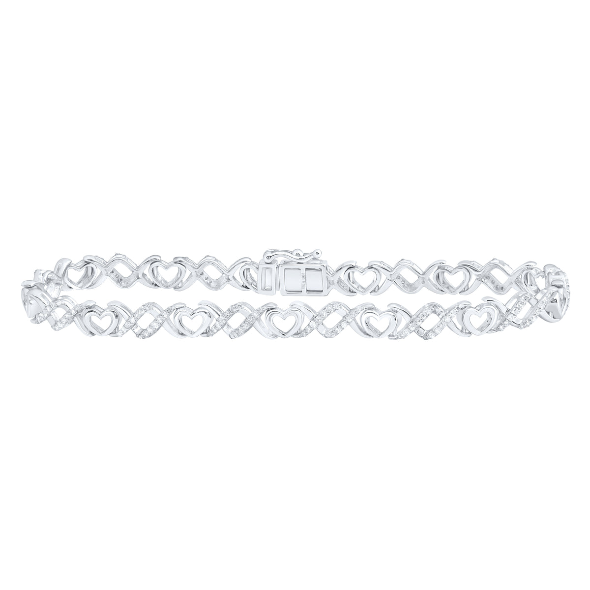 3/4CTW-DIA P1 GIFT HEART BRACELET (7 INCH)