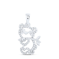 1/6CTW-DIA NK GIFT BEAR PENDANT