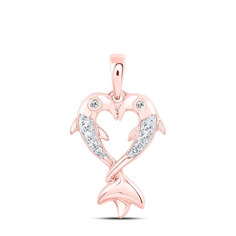 1/20CTW-DIA NK GIFT HEART DOLPHIN PENDANT