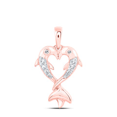 1/20CTW-DIA NK GIFT HEART DOLPHIN PENDANT