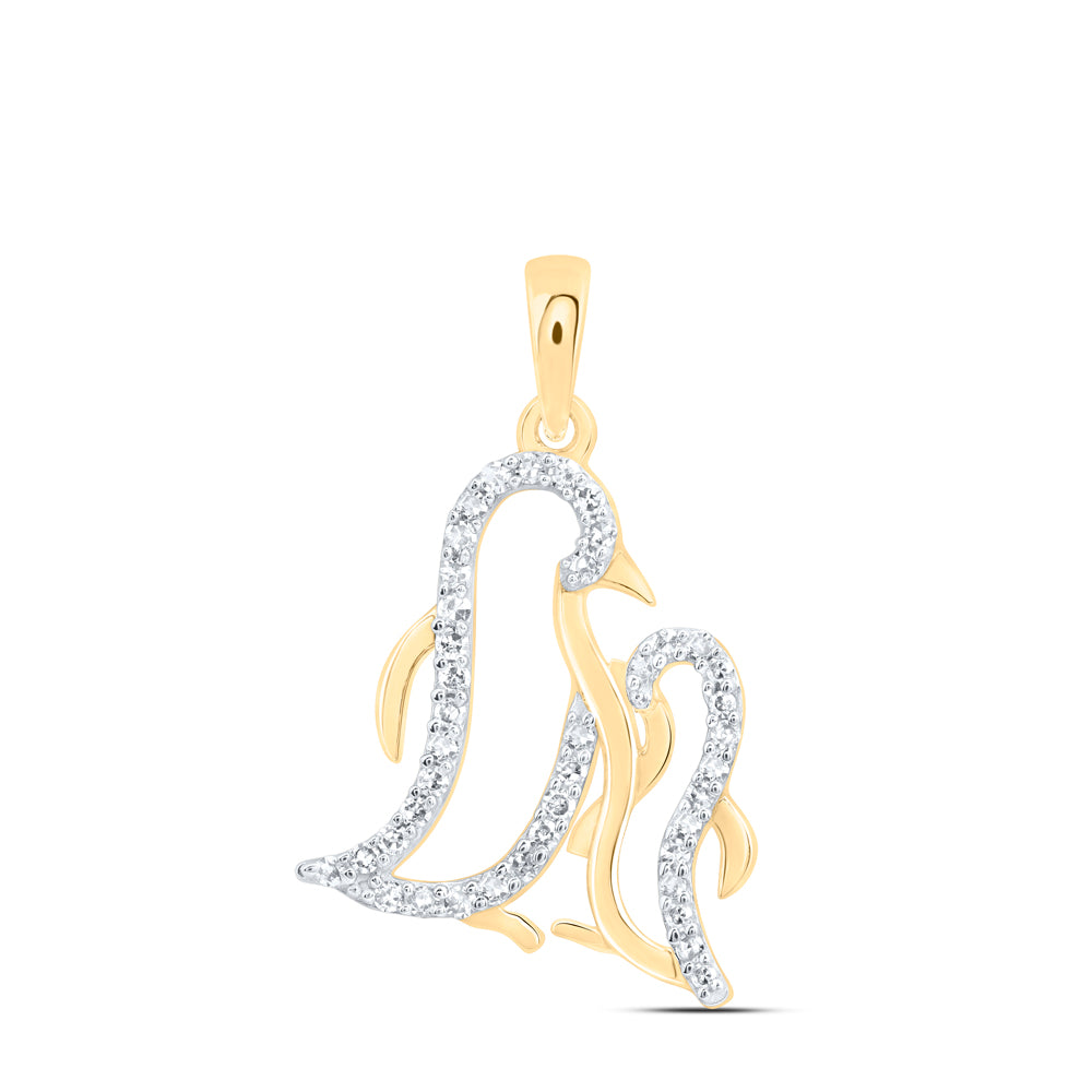 1/6CTW-DIA NK GIFT PENGUIN PENDANT