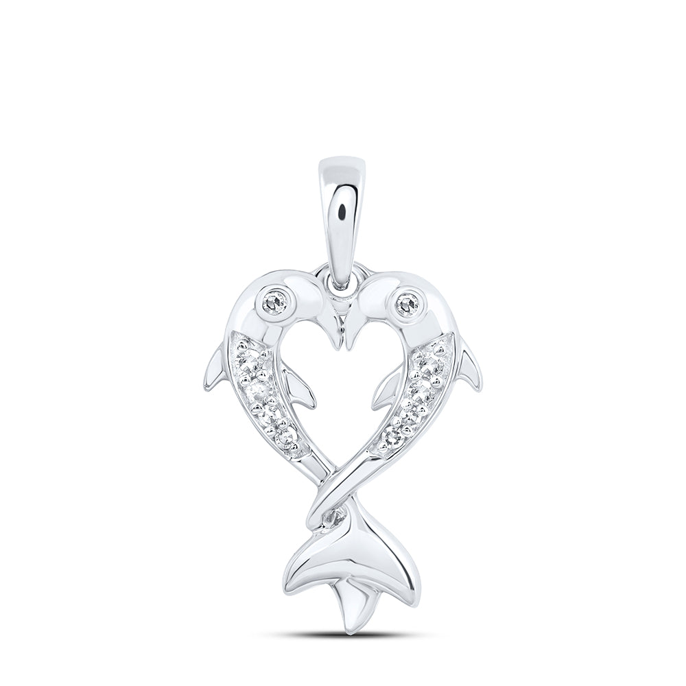 1/20CTW-DIA NK GIFT HEART DOLPHIN PENDANT