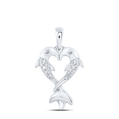 1/20CTW-DIA NK GIFT HEART DOLPHIN PENDANT