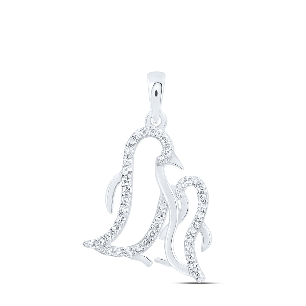 1/6CTW-DIA NK GIFT PENGUIN PENDANT
