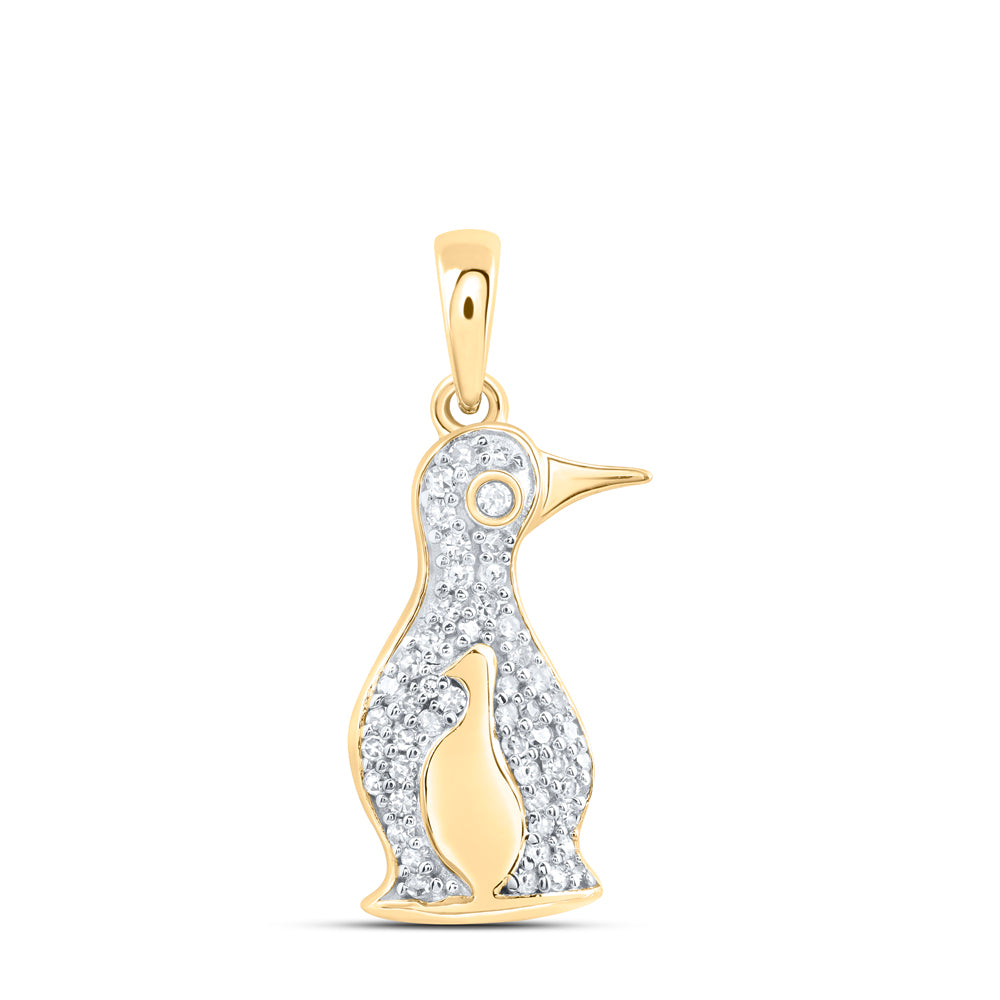 1/6CTW-DIA NK GIFT PENGUIN PENDANT