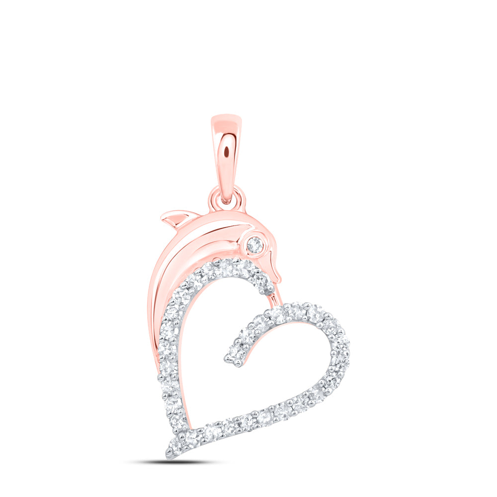 1/5CTW-DIA NK GIFT HEART DOLPHIN PENDANT