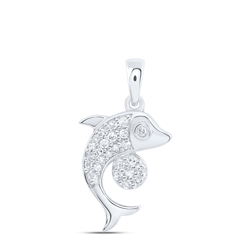 1/8CTW-DIA NK GIFT DOLPHIN PENDANT