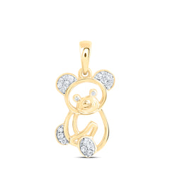 1/12CTW-DIA NK GIFT BEAR PENDANT