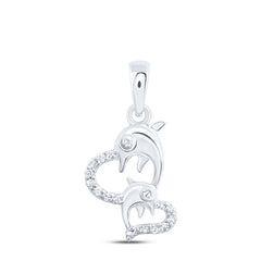 1/10CTW-DIA NK GIFT DOLPHIN HEART PENDANT