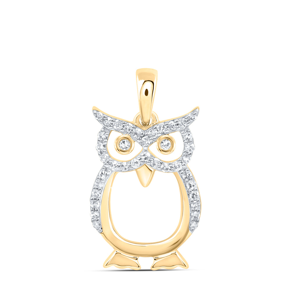 1/6CTW-DIA NK GIFT OWL PENDANT