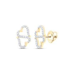 Yellow-Tone Sterling 1/6 CTW-Natural Diamond Gift Heart Earring 1.20 Gram