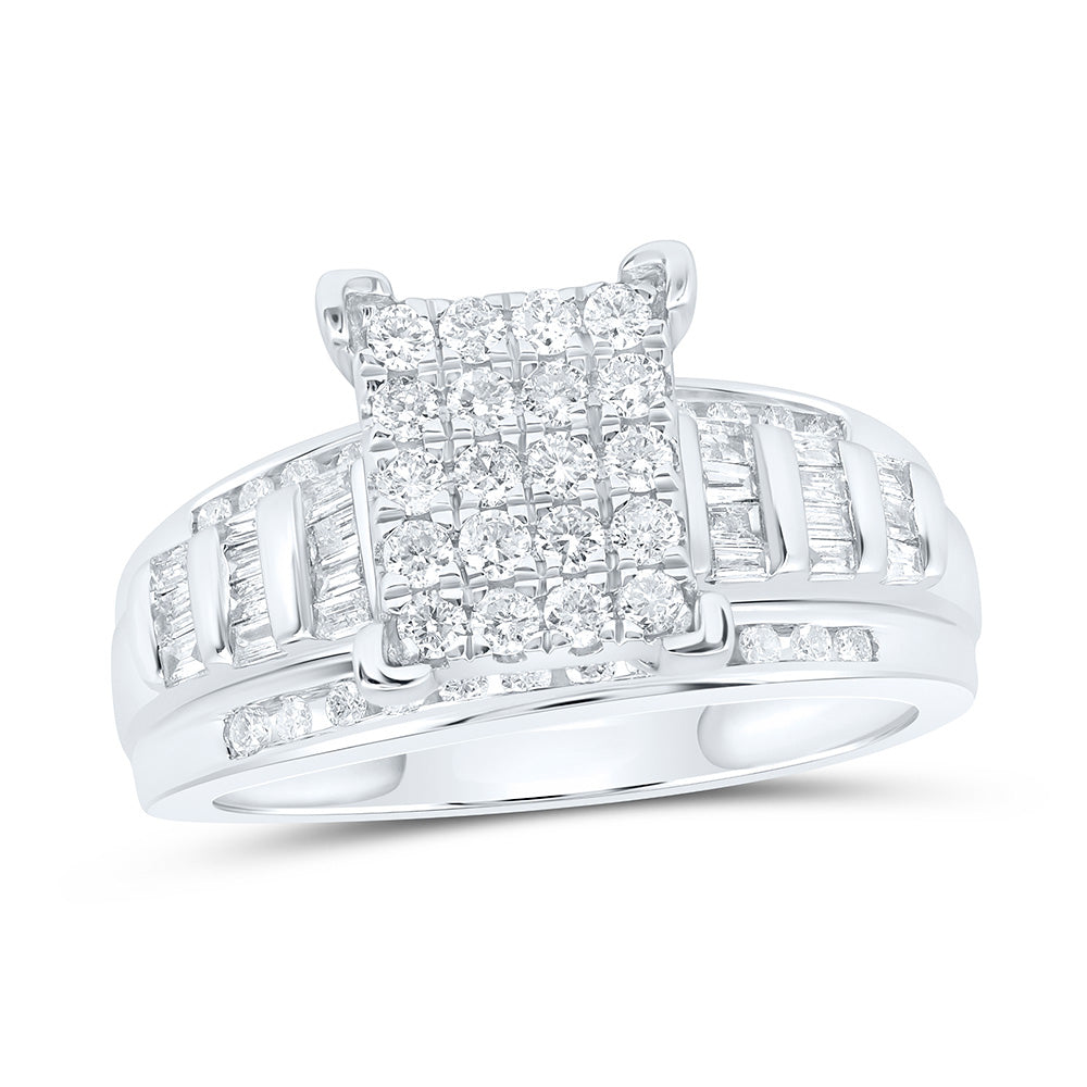 Sterling Silver 3/4 CTW-Natural Diamond Ring 4.02 Gram