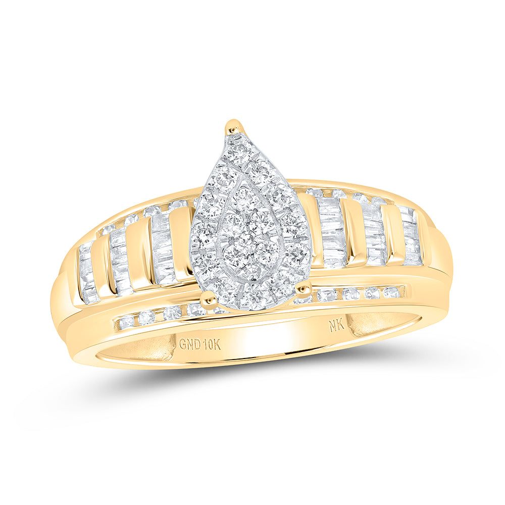 1/2CTW-DIA NK PEAR  FASHION RING