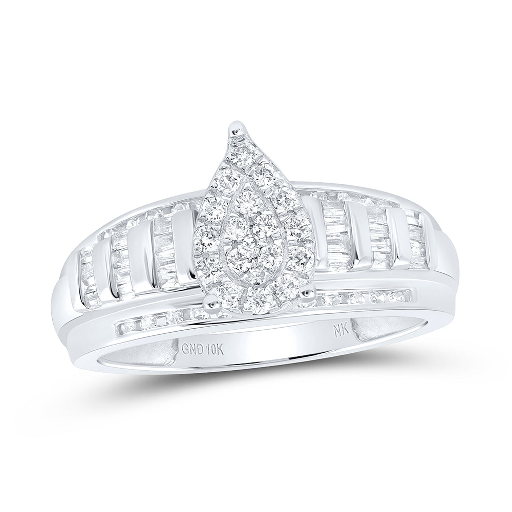 1/2CTW-DIA NK PEAR FASHION RING