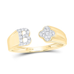 1/8CTW-DIA NK GIFT INITIAL "B" LADIES RING